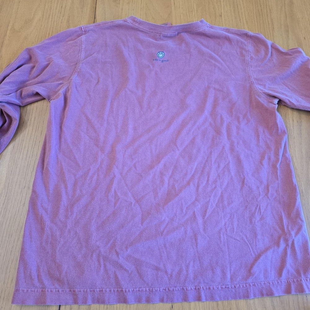 Life Is Good Womens M RED snowflake Long Sleeved Shirt READ - Picture 7 of 8